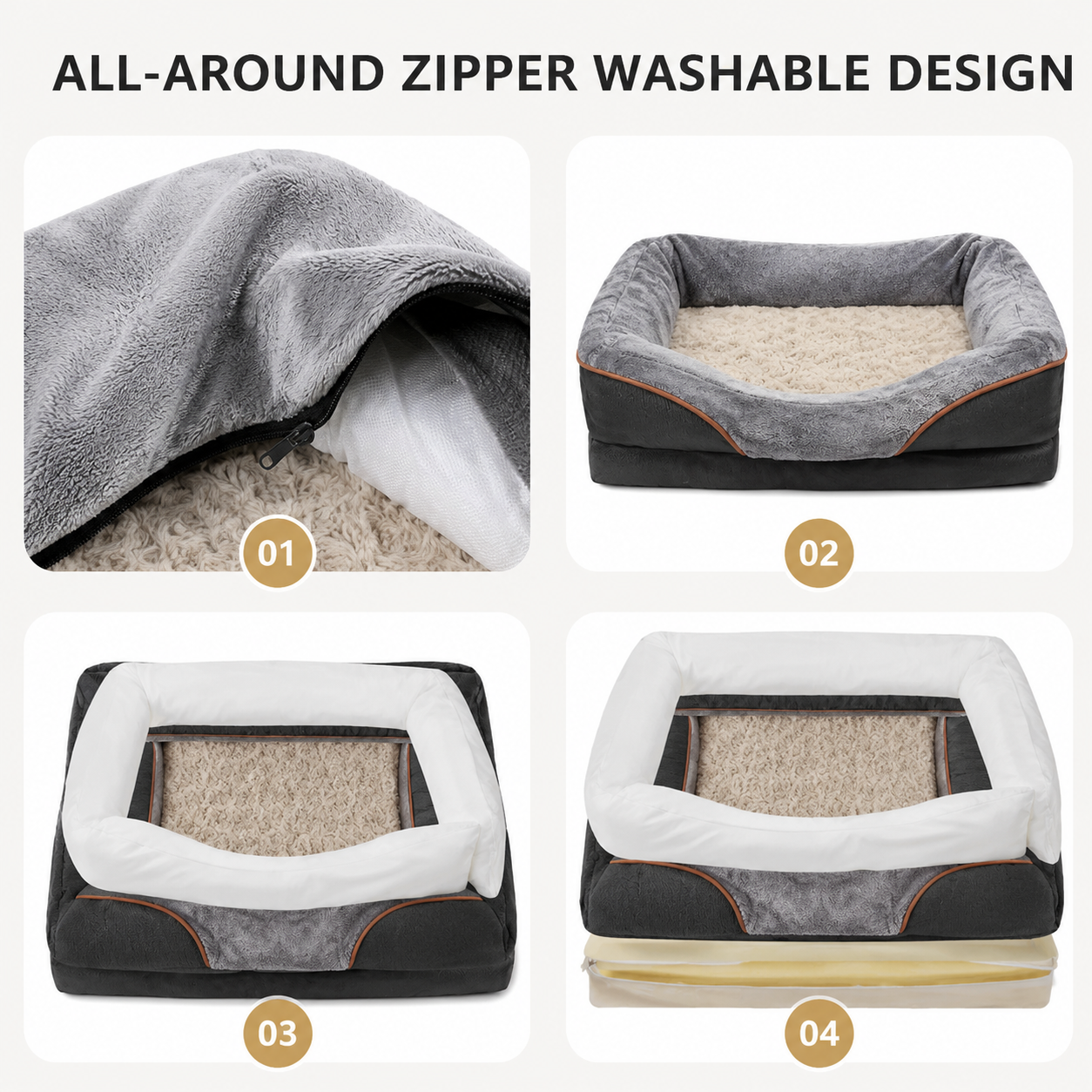 Orthopedic Memory Foam Dog Bed – Washable Cover