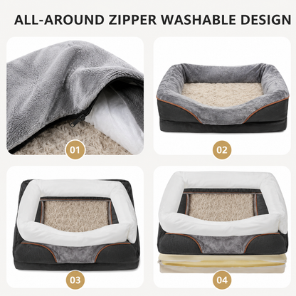 Orthopedic Memory Foam Dog Bed – Washable Cover