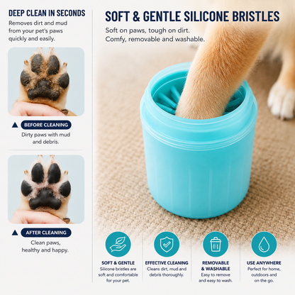 Portable Dog Paw Cleaner Cup – Soft Silicone Wash Brush